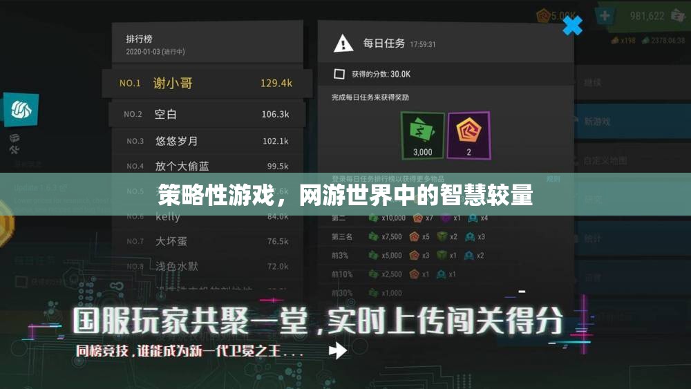 策略性游戲，網游世界中的智慧博弈
