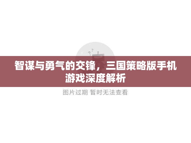 智勇交鋒，三國策略版手機游戲深度解析