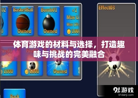 體育游戲的材料與選擇，打造趣味與挑戰(zhàn)的完美融合
