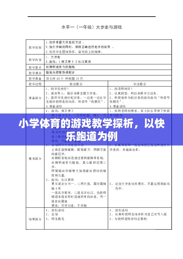快樂跑道，小學(xué)體育游戲教學(xué)的實(shí)踐與探索