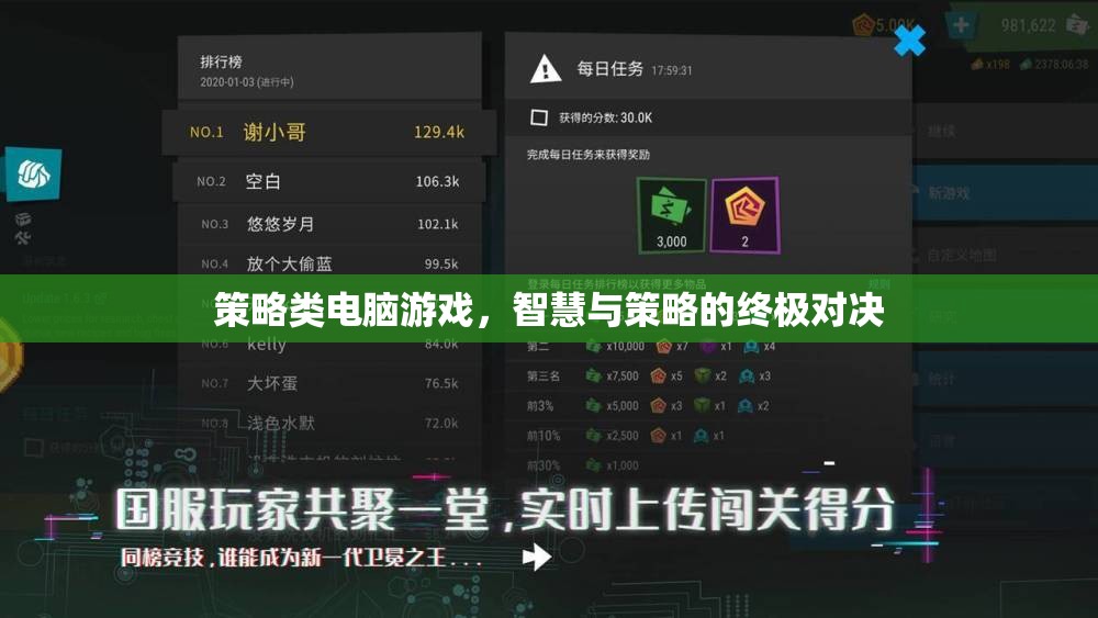 智慧與策略的終極對(duì)決，策略類電腦游戲的魅力