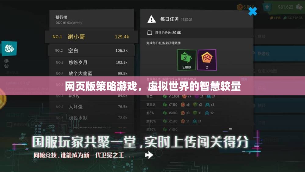 網(wǎng)頁版策略游戲，虛擬世界的智慧對決