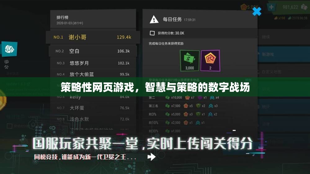 智慧與策略的數字戰(zhàn)場，探索策略性網頁游戲的魅力