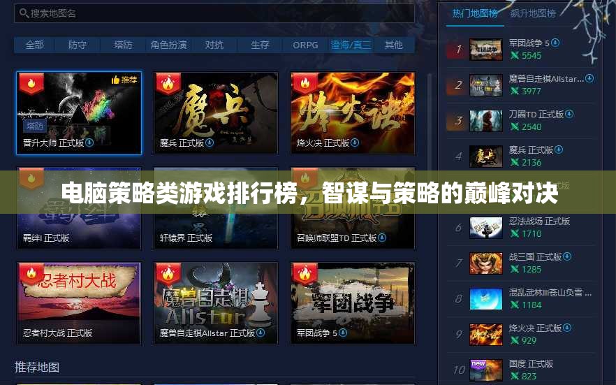 智謀與策略的巔峰對(duì)決，電腦策略類游戲排行榜