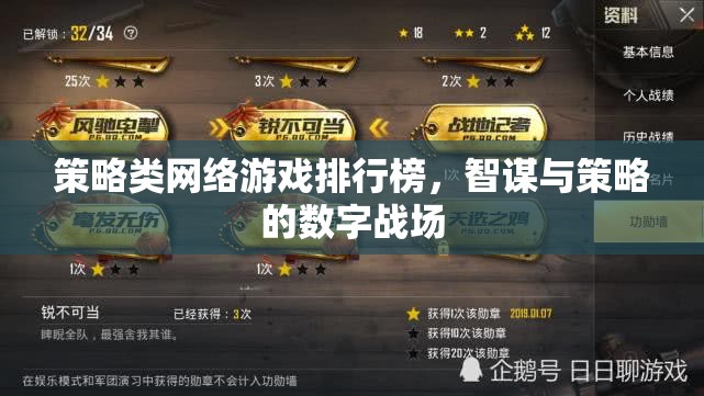 智謀與策略的數(shù)字戰(zhàn)場，策略類網(wǎng)絡(luò)游戲排行榜