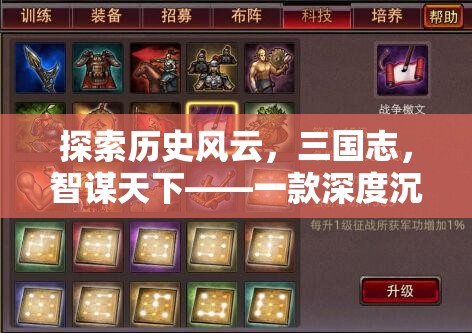 三國(guó)智謀，深度沉浸的歷史策略游戲