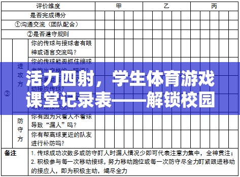 解鎖校園運動無限可能，活力四射的學(xué)生體育游戲課堂記錄