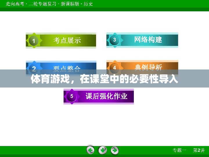 體育游戲，在課堂中的必要性導入與教育價值