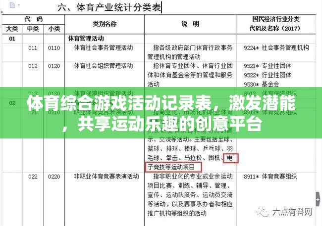 激發(fā)潛能，共享運(yùn)動(dòng)樂趣，體育綜合游戲活動(dòng)記錄表打造創(chuàng)意平臺