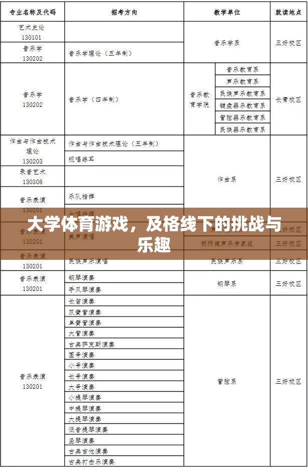 挑戰(zhàn)與樂(lè)趣并存，大學(xué)體育游戲及格線下的獨(dú)特體驗(yàn)