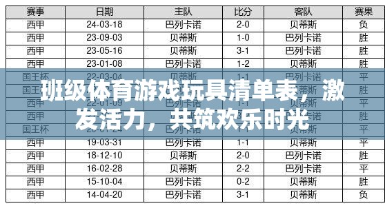 班級(jí)體育游戲玩具清單，激發(fā)活力，共筑歡樂(lè)時(shí)光
