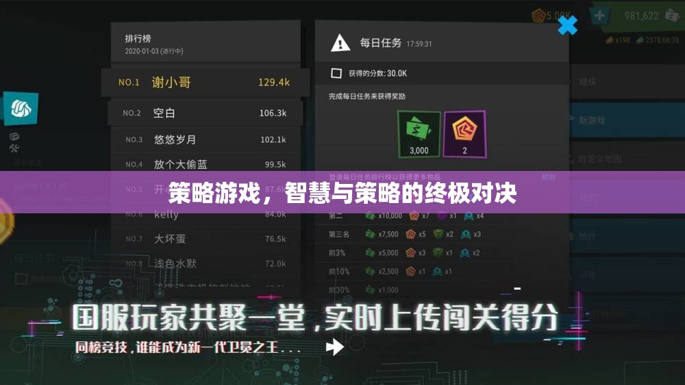 策略游戲，智慧與策略的終極對決