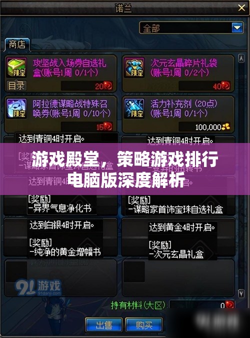 深度解析，游戲殿堂中的策略游戲電腦版排行