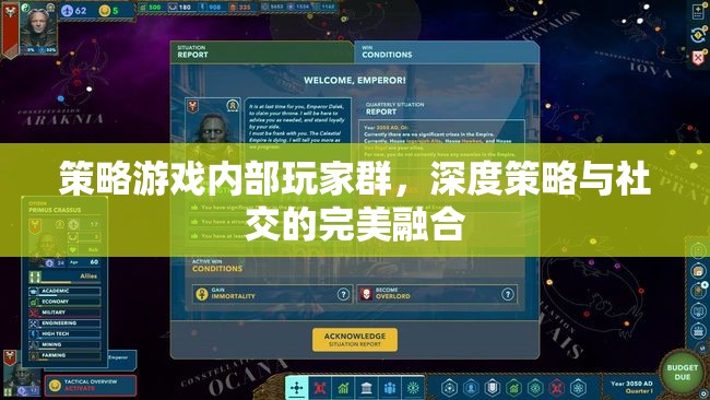 策略游戲內(nèi)部玩家群，深度策略與社交的完美融合