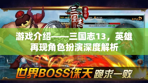 三國(guó)志13，重塑英雄角色，深度體驗(yàn)三國(guó)風(fēng)云