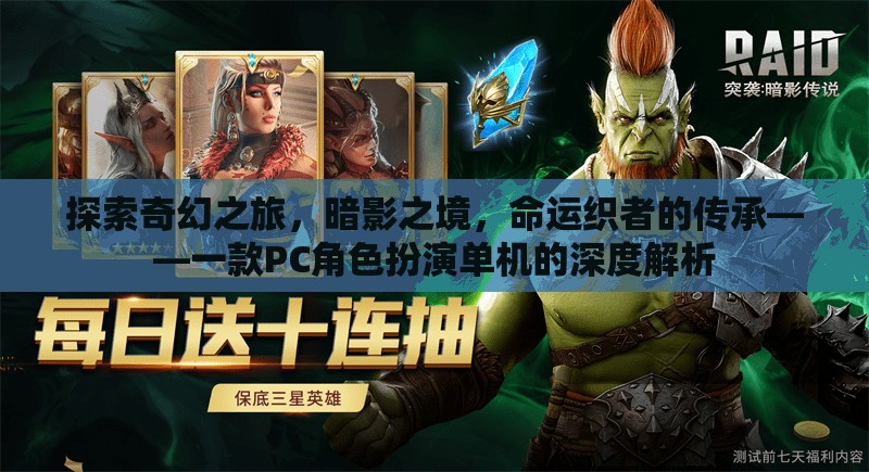 暗影之境，命運(yùn)織者的傳承——PC角色扮演單機(jī)的深度奇幻探索之旅  第2張