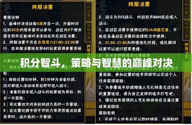 積分智斗，策略與智慧的巔峰對決