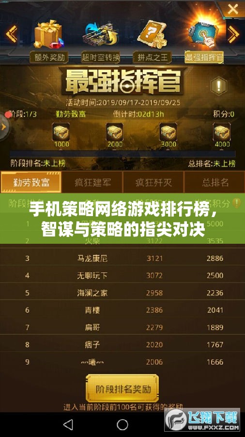 智謀與策略的指尖對(duì)決，手機(jī)策略網(wǎng)絡(luò)游戲排行榜