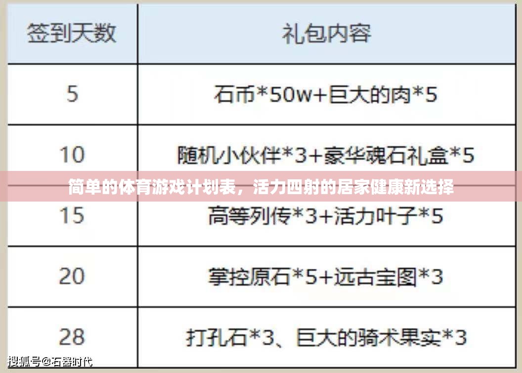 活力四射的居家健康新選擇，簡單體育游戲計劃表