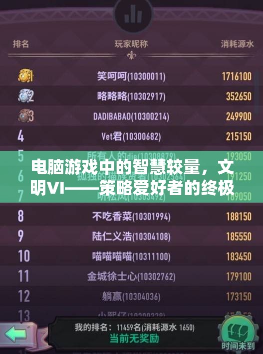 文明VI，電腦游戲中的智慧較量，策略愛好者的終極選擇