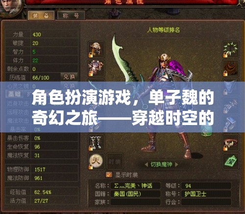 單子魏的奇幻之旅，穿越時空的視覺盛宴
