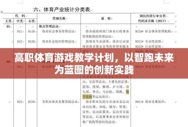 智跑未來，高職體育游戲教學(xué)計劃的創(chuàng)新實踐