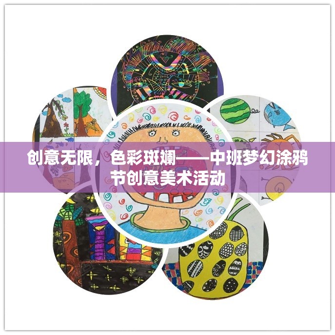 中班夢幻涂鴉節(jié)，創(chuàng)意無限，色彩斑斕的美術盛宴
