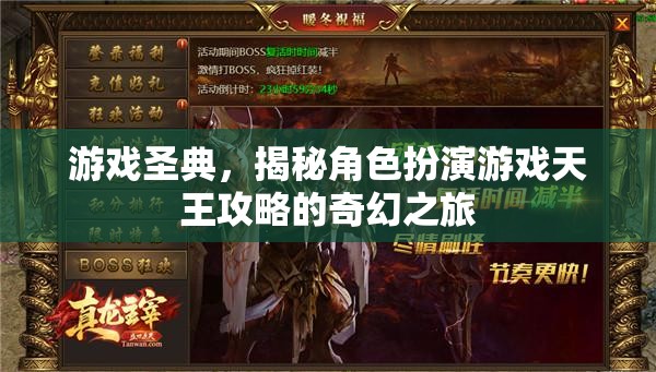 游戲圣典，揭秘角色扮演游戲天王攻略的奇幻之旅