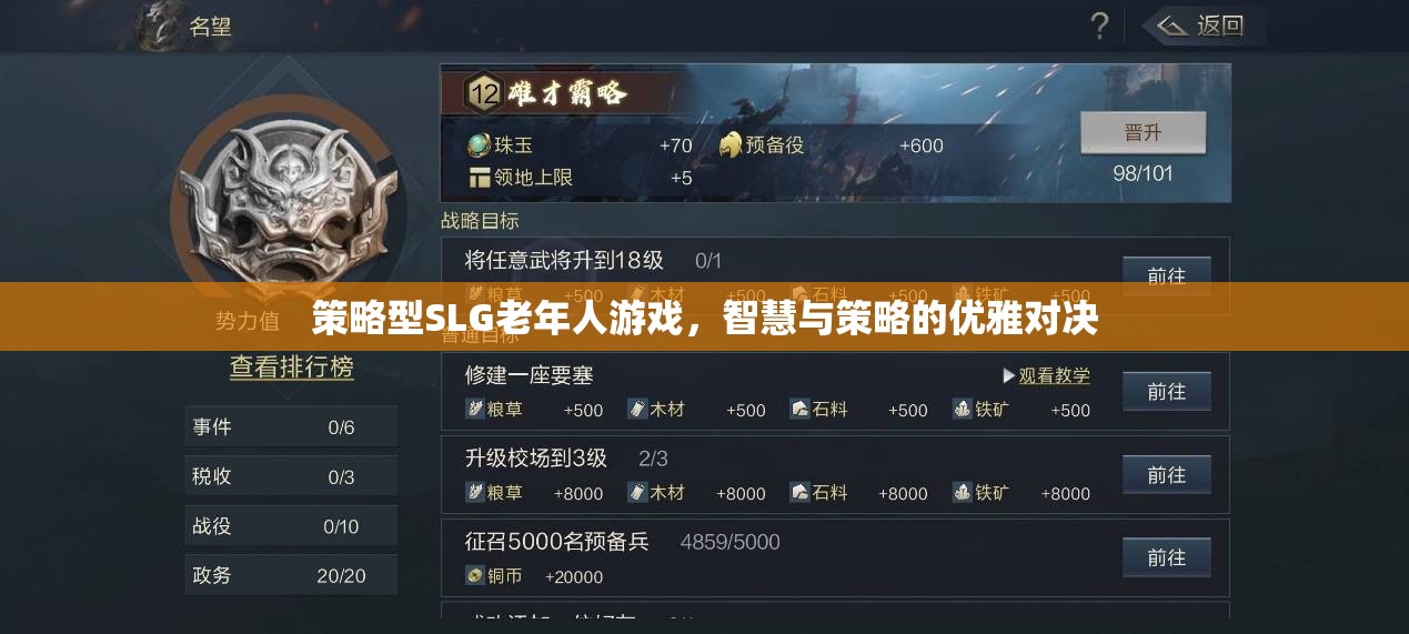 策略型SLG老年人游戲，智慧與策略的優(yōu)雅對決