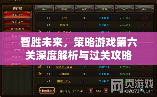 智勝未來(lái)，策略游戲第六關(guān)深度解析與全面過(guò)關(guān)攻略