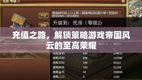 解鎖策略游戲帝國(guó)風(fēng)云至高榮耀，充值之路的榮耀之旅