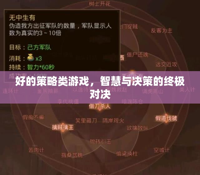 智慧與決策的終極對(duì)決，探索策略類游戲的魅力
