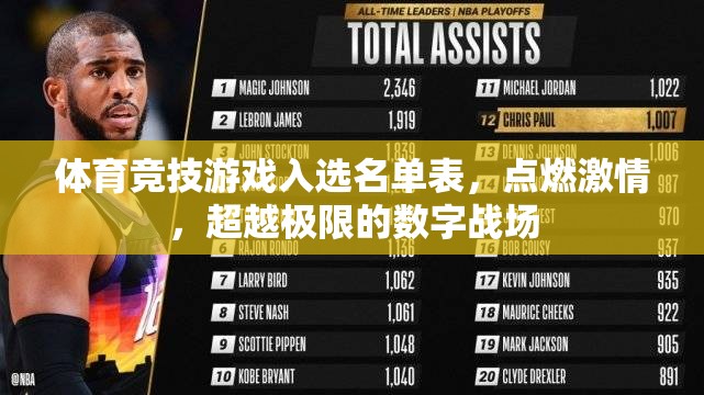 點燃激情，超越極限，體育競技游戲入選名單表揭曉