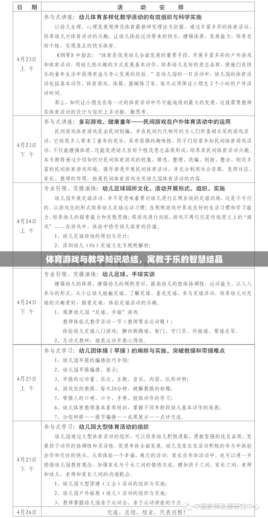 寓教于樂，體育游戲與教學(xué)知識(shí)的智慧結(jié)晶