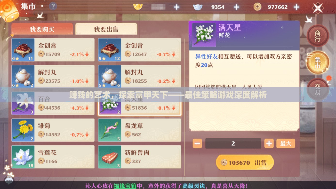 賺錢的藝術(shù)，探索富甲天下——最佳策略游戲深度解析