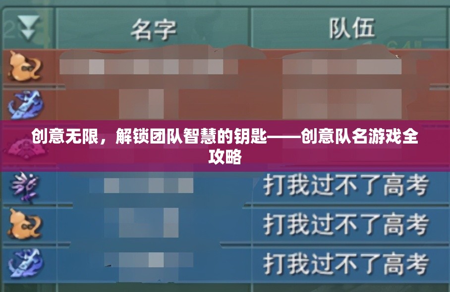 解鎖團隊智慧，創(chuàng)意隊名游戲全攻略