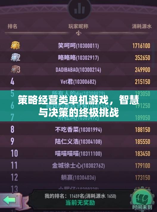 智慧與決策的終極挑戰(zhàn)，策略經(jīng)營類單機(jī)游戲深度探索