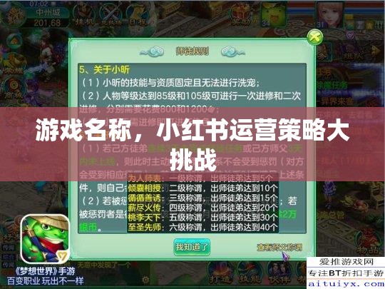 小紅書運營策略大挑戰(zhàn)，游戲名稱的創(chuàng)意與執(zhí)行