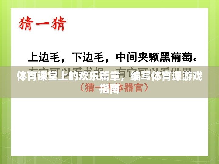 體育課堂上的歡樂(lè)篇章，編寫(xiě)體育課游戲指南