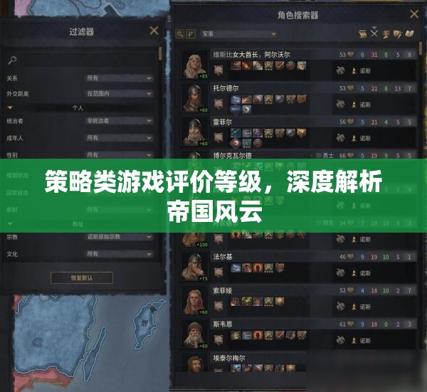 深度解析帝國風(fēng)云，策略類游戲的評價等級與游戲體驗