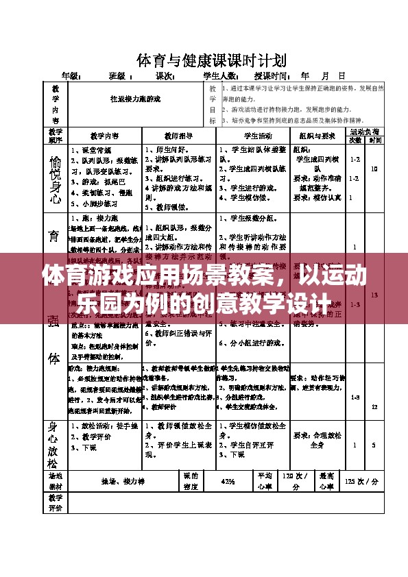 運動樂園，基于體育游戲應用的創(chuàng)意教學設計
