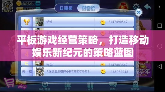 打造移動娛樂新紀(jì)元，平板游戲經(jīng)營策略的藍(lán)圖