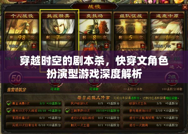快穿文角色扮演，穿越時空的劇本殺深度解析  第1張