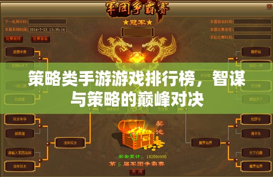 策略類(lèi)手游游戲排行榜，智謀與策略的巔峰對(duì)決