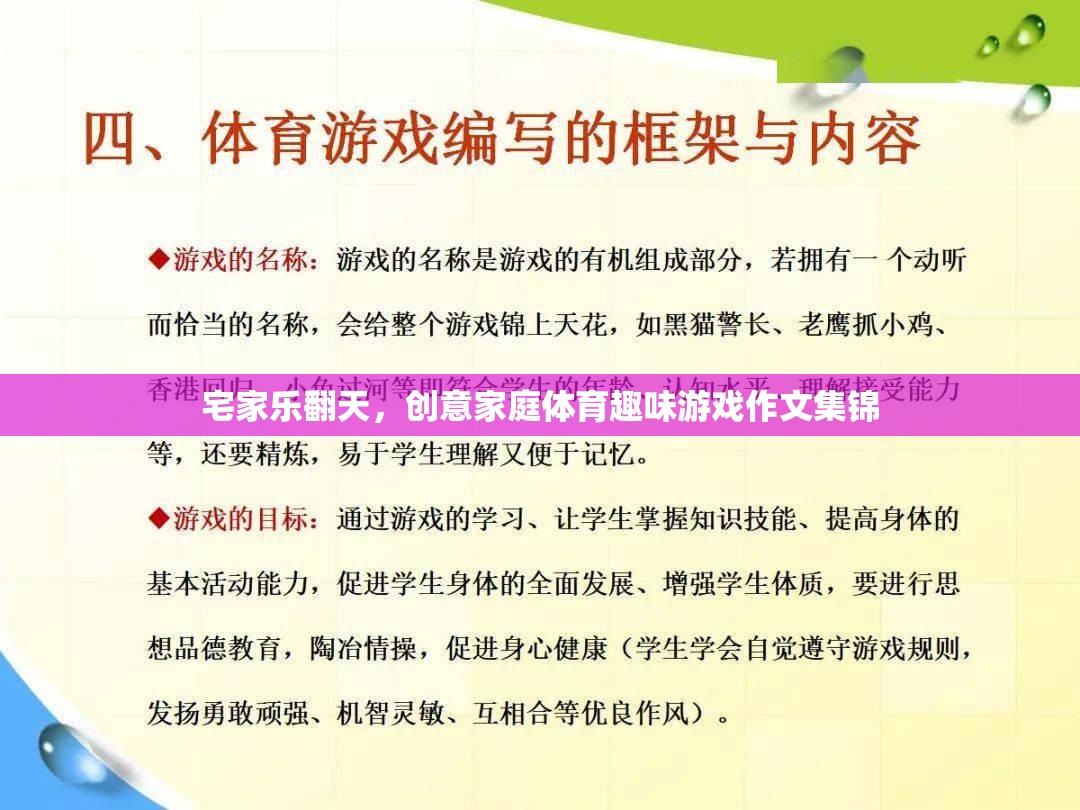 宅家不無聊，創(chuàng)意家庭體育趣味游戲作文集錦