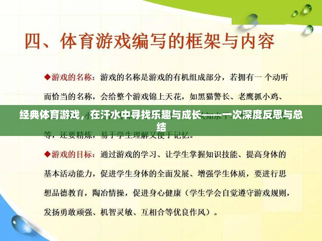 經(jīng)典體育游戲，在汗水中尋找樂趣與成長的深度反思與總結(jié)