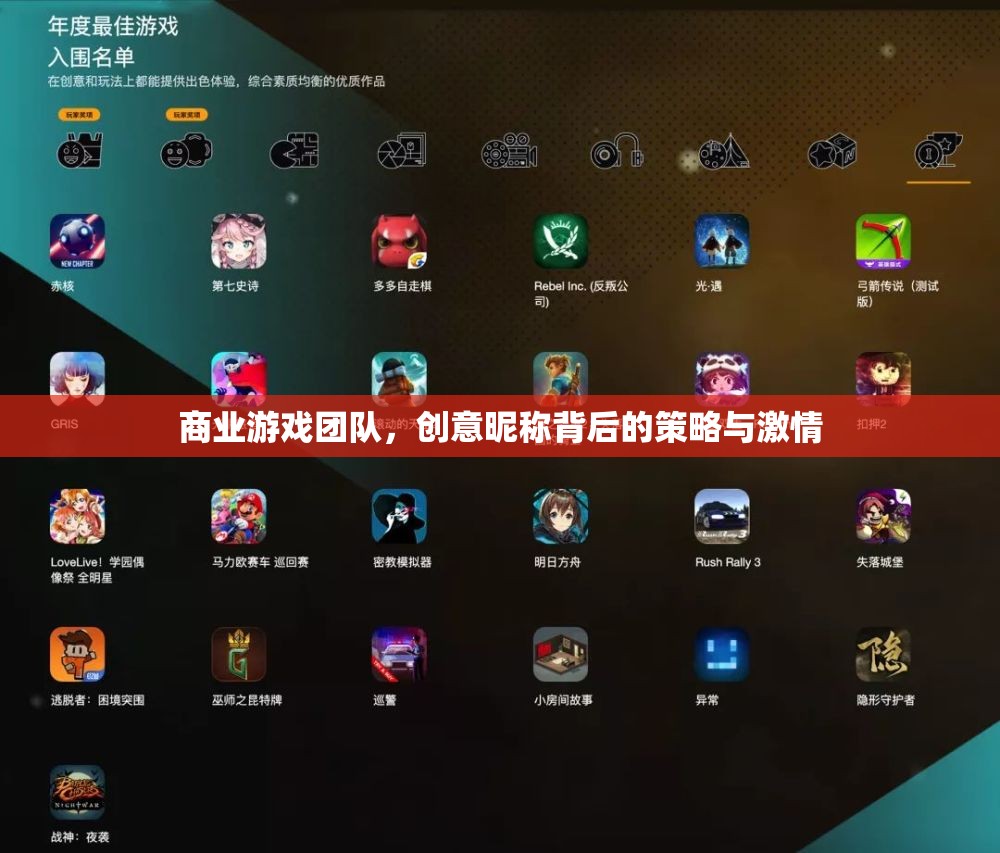創(chuàng)意昵稱，商業(yè)游戲團隊背后的策略與激情