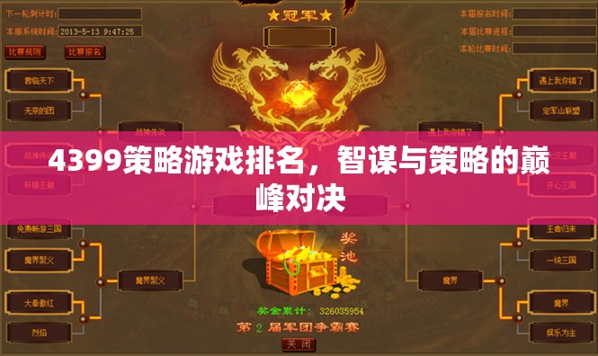 智謀與策略的巔峰對決，4399策略游戲排名