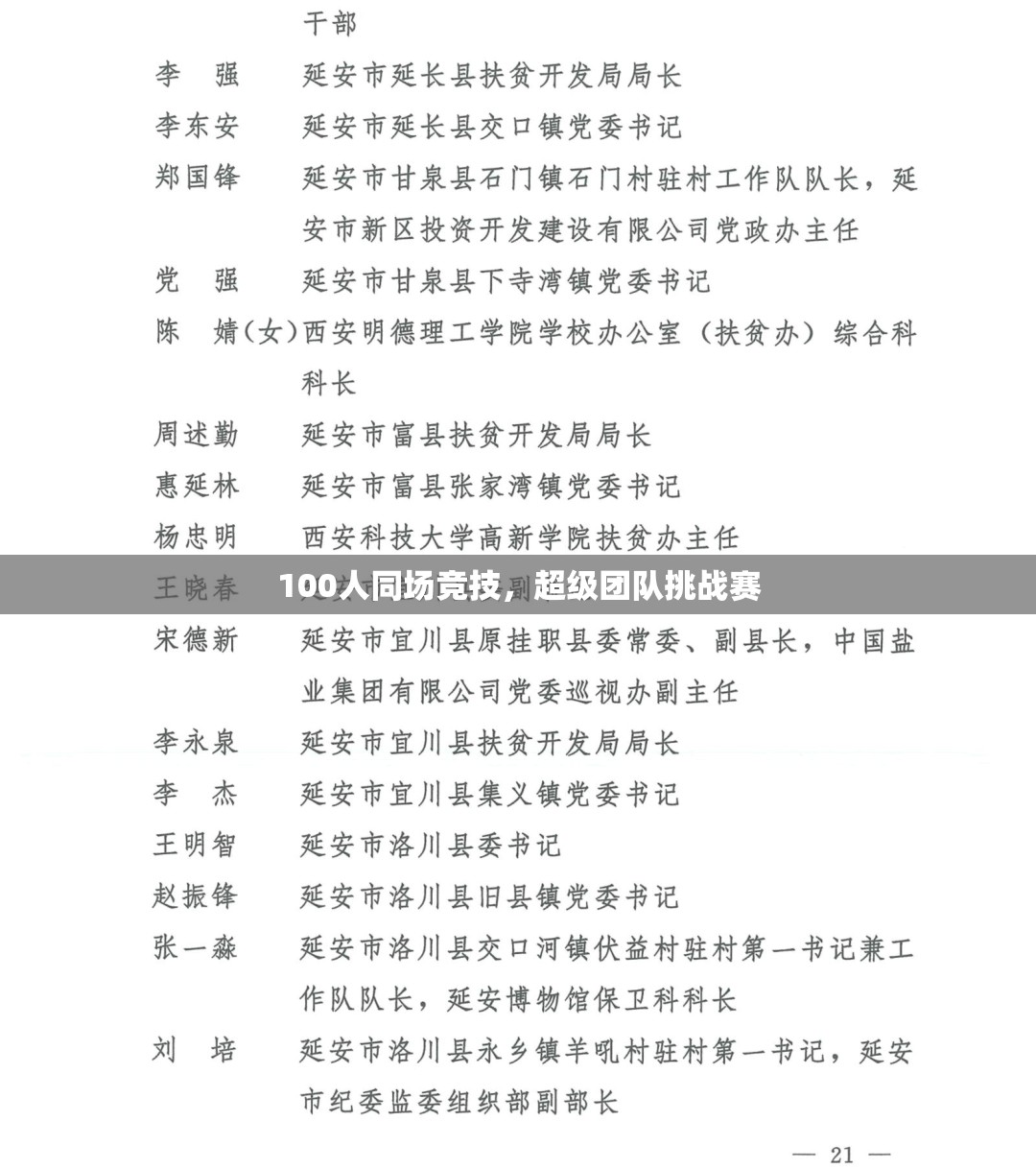 百人同場競技，超級(jí)團(tuán)隊(duì)挑戰(zhàn)賽的激烈對(duì)決