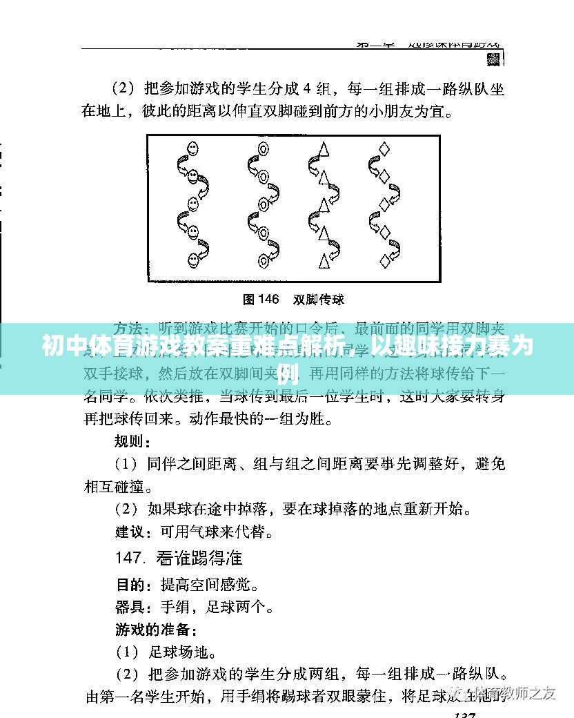 初中體育游戲教案，趣味接力賽的難點與重點解析